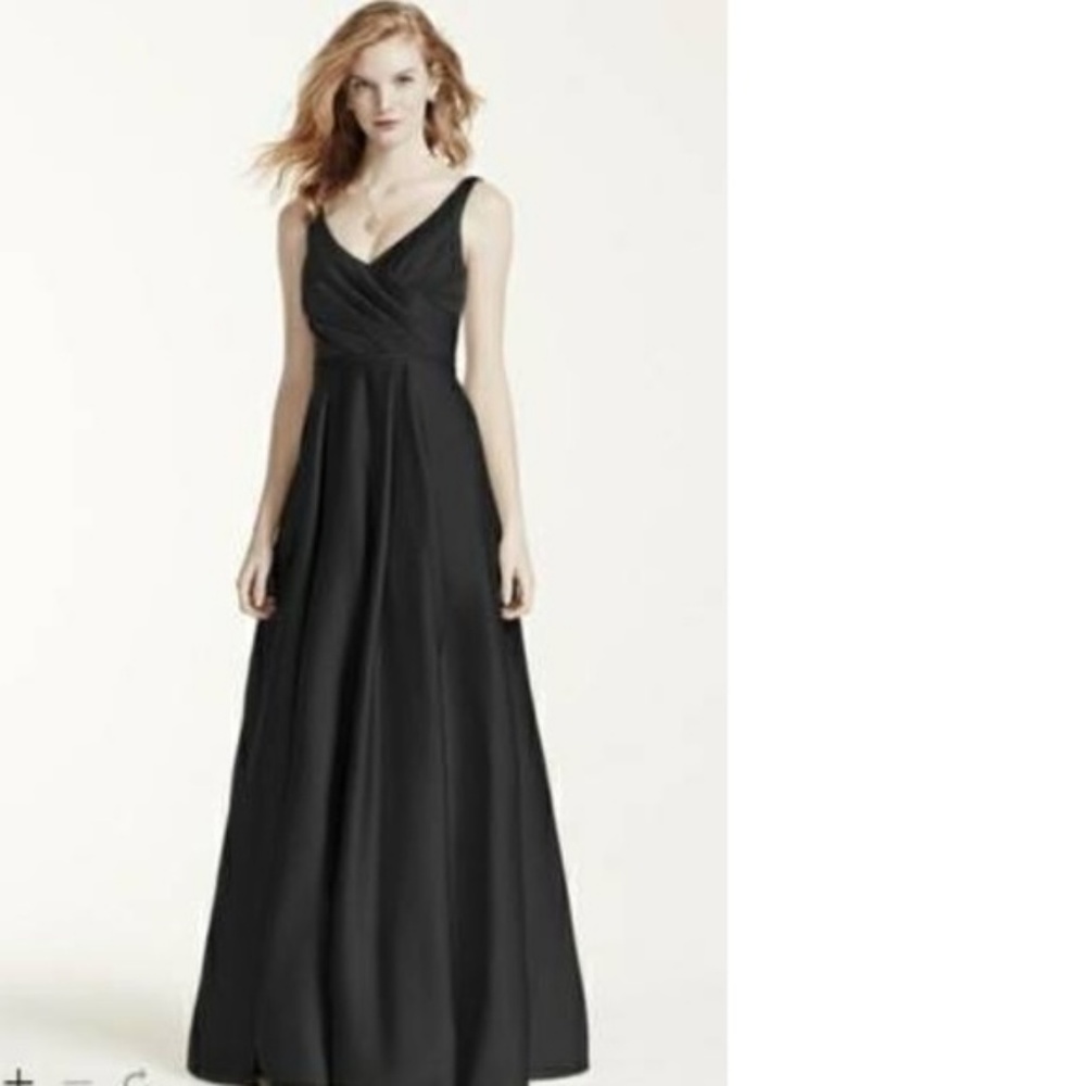 David's Bridal Satin Tank Long 'Ball Gown'